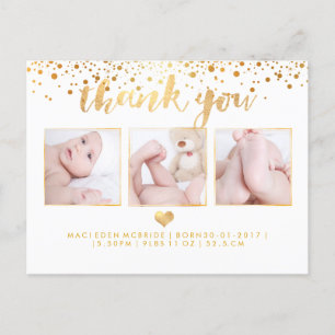 Pix Dezines Baby Dusche Danke / Dazzled Imitats Go Ankündigungspostkarte