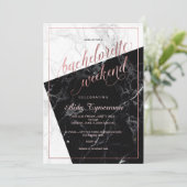 Pix Dezines Bachelorette Wochenende Imitat Rose Go Einladung (Stehend Vorderseite)