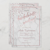 Pix Dezines Bachelorette Wochenende Imitats Rose G Einladung (Vorne/Hinten)