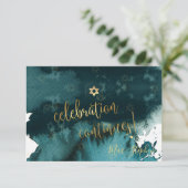 Pix Dezines Bar Mitzvah Celebration Cards ✡ Aquama RSVP Karte (Stehend Vorderseite)