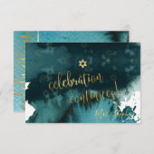 Pix Dezines Bar Mitzvah Celebration Cards ✡ Aquama RSVP Karte (Vorne/Hinten)