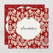 Pix Dezines Baroque 1 / Rot Einladung (Vorne/Hinten)