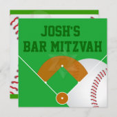 Pix Dezines ✡ Baseball Diamond/Bar Mitzvah Einladung (Vorne/Hinten)