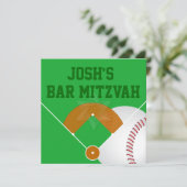 Pix Dezines ✡ Baseball Diamond/Bar Mitzvah Einladung (Stehend Vorderseite)