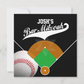 Pix Dezines ✡ Baseball Diamond/ Bar Mitzvah Einladung (Vorderseite)