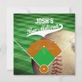 Pix Dezines ✡ Baseball Diamond/ Bar Mitzvah Einladung (Vorderseite)