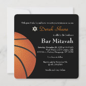 ✡ Pix Dezines Basketball Bar Mitzvah Einladung (Rückseite)