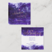 Pix Dezines Bat Mitzvah Celebration Cards ✡ Lila Begleitkarte (Vorne/Hinten)