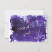 Pix Dezines Bat Mitzvah Celebration Cards ✡ Lila RSVP Karte (Vorderseite)