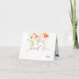 Pix Dezines Bat Mitzvah vielen Dank / Aquarellfarb Dankeskarte