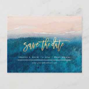 Pix Dezines Beach Imitate Gold Moderne Pinselschri Ankündigungspostkarte