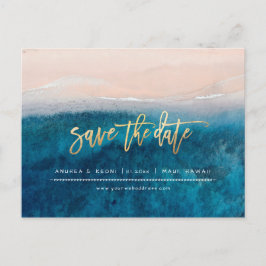 Pix Dezines Beach Imitate Gold Moderne Pinselschri Ankündigungspostkarte