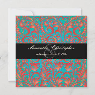 Pix Dezines Bellissimo Vintag Damask Einladung