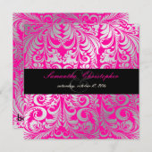 Pix Dezines Bellissimo Vintag Damask Einladung (Vorne/Hinten)