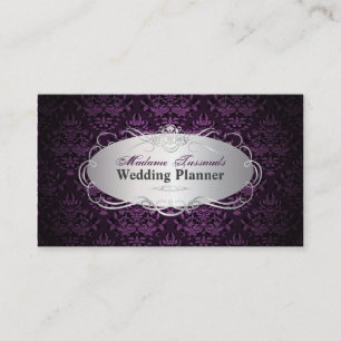 Pix Dezines bijoux Damask Imitat Silber/Pflaume Visitenkarte