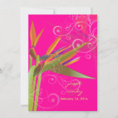 Pix Dezines Bird of Paradise+Wirbel/DIY-Farben Einladung (Vorderseite)