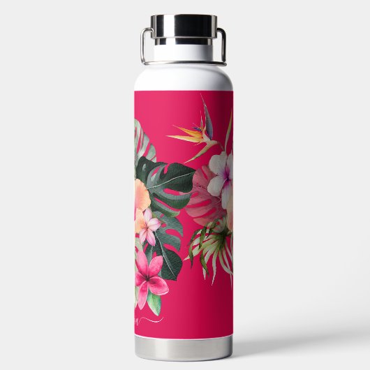 Pix Dezines Blume Tropisches Paradies Trinkflasche (Rückseite)