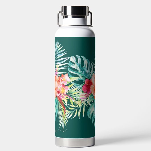 Pix Dezines Blume Tropisches Paradies Trinkflasche (Rückseite)