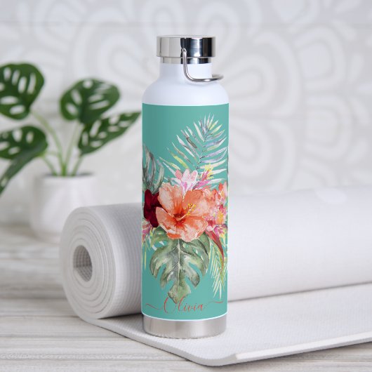 Pix Dezines Blume Tropisches Paradies Trinkflasche (Yoga)