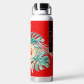 Pix Dezines Blume Tropisches Paradies Trinkflasche (Rückseite)