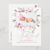 Pix Dezines Blush Blume Girl Birth Pos Postkarte (Vorne/Hinten)