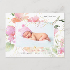 Pix Dezines Blush Blume Girl Birth Postkarte