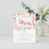 Pix Dezines Blush Blume Girl Birth Postkarte (Stehend Vorderseite)