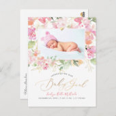 Pix Dezines Blush Blume Girl Birth Postkarte (Vorne/Hinten)