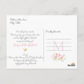 Pix Dezines Blush Blume Girl Birth Postkarte (Rückseite)