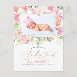 Pix Dezines Blush Blume Girl Birth Postkarte