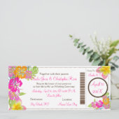 Pix Dezines Boarding Pass Hibiskus Leis/diy bckgrn Einladung (Stehend Vorderseite)