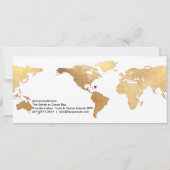 Pix Dezines Boarding Pass Save the Date, Weltkarte Einladung (Rückseite)