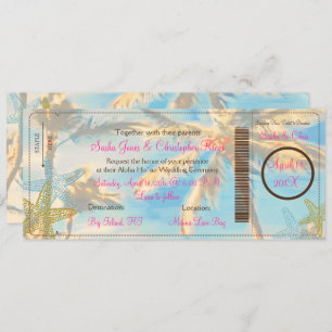 Pix Dezines Boarding Pass Vintager hawaiianischer Einladung