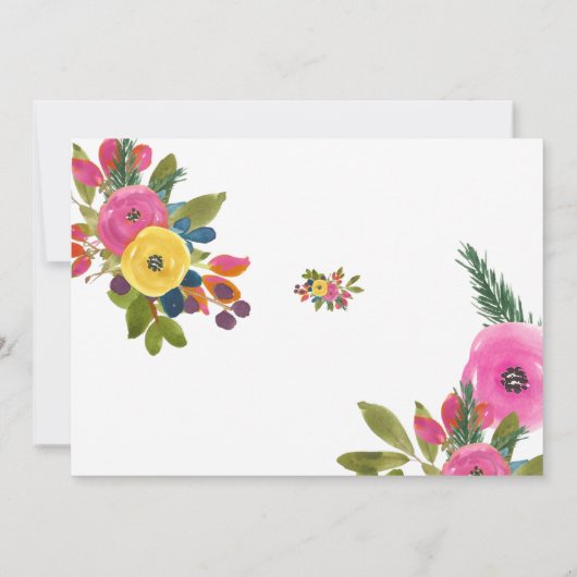 Pix Dezines Brautparty Frühlingsflora Einladung (Rückseite)