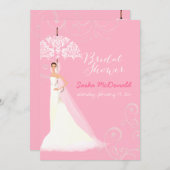 Pix Dezines Brautparty/Spitzenschirm Einladung (Vorne/Hinten)