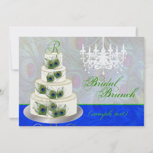 Pix Dezines bridal Brunch/DJ Event/Pfauenkuchen Einladung (Vorderseite)