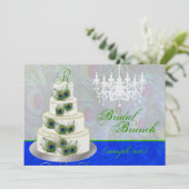 Pix Dezines bridal Brunch/DJ Event/Pfauenkuchen Einladung (Stehend Vorderseite)