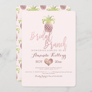 Pix Dezines Bridal Brunch/Imitate Rose Gold/Ananas Einladung