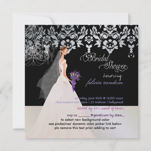 Pix Dezines Bride 2 B+lila calla Einladung (Rückseite)