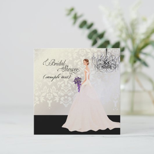 Pix Dezines Bride 2 B+lila calla Einladung (Stehend Vorderseite)