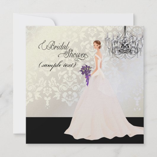 Pix Dezines Bride 2 B+lila calla Einladung (Vorderseite)