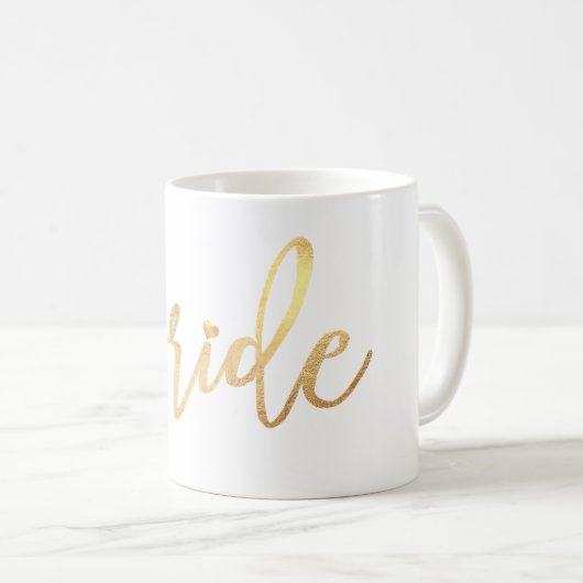 Pix Dezines Bride/Imitats Gold/Modernes Script Kaffeetasse (VorderseiteRechts)