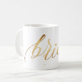 Pix Dezines Bride/Imitats Gold/Modernes Script Kaffeetasse (Vorderseite Links)