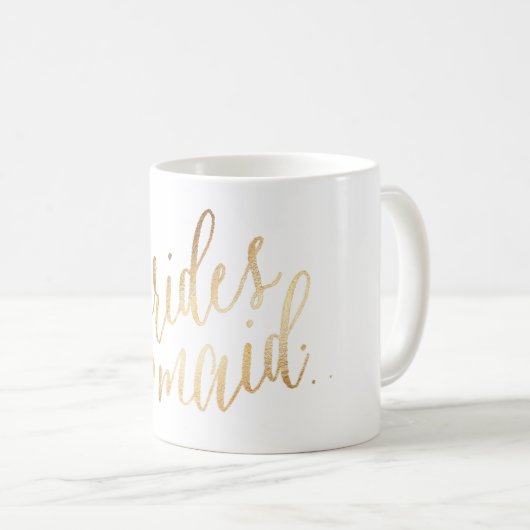 Pix Dezines Bridesmaid/Imitats Gold/Modernes Scrip Kaffeetasse (VorderseiteRechts)