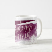 Pix Dezines Bridesmaid|Marble Blush Pink Script Kaffeetasse (VorderseiteRechts)