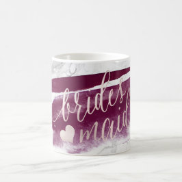 Pix Dezines Bridesmaid|Marble Blush Pink Script Kaffeetasse