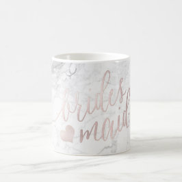 Pix Dezines Bridesmaid|Marble Blush Pink Script Kaffeetasse