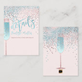 Pix Dezines Bruch & Blue Bubbly/Details Card Begleitkarte (Vorne/Hinten)