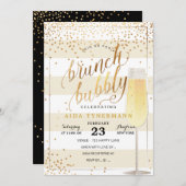 Pix Dezines Bruch+Bubbly Imitats Gold Confetti Einladung (Vorne/Hinten)