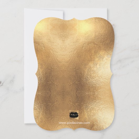 Pix Dezines Brunch & Bubbly Dazzled/Imitats Gold Einladung (Rückseite)